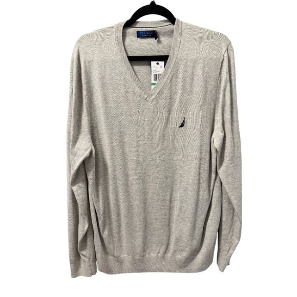 Nautica Mens Navtech V-Neck Sweater Sz Large Grey sweater. NWT - Picture 8 of 12